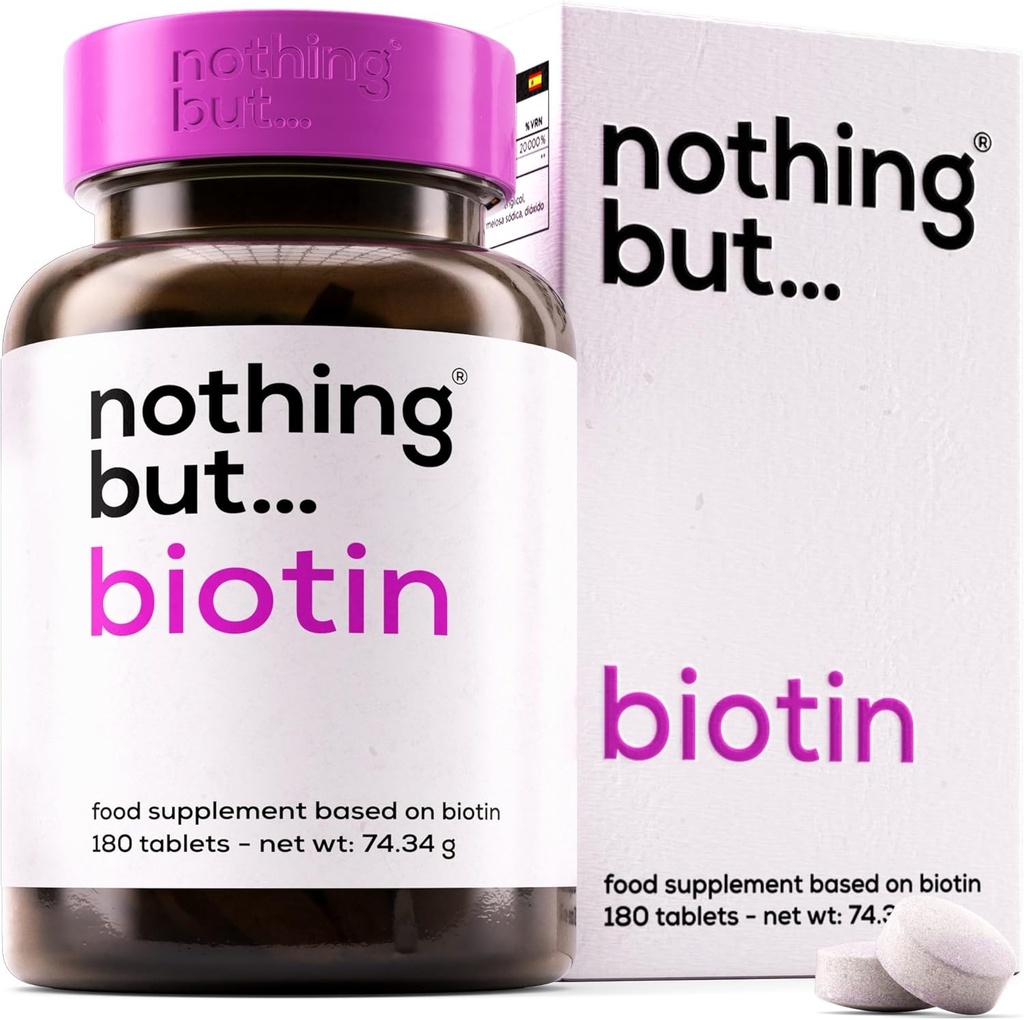 Biotin Tablets for Hair Growth 10000 mcg - Biotin Hair Growth Vitamin for Hair Loss - Biotin Hair, Skin and Nails Vitamin for Women & Men - Metabolizm Supplement Supplement - 180 Vegan Tablets