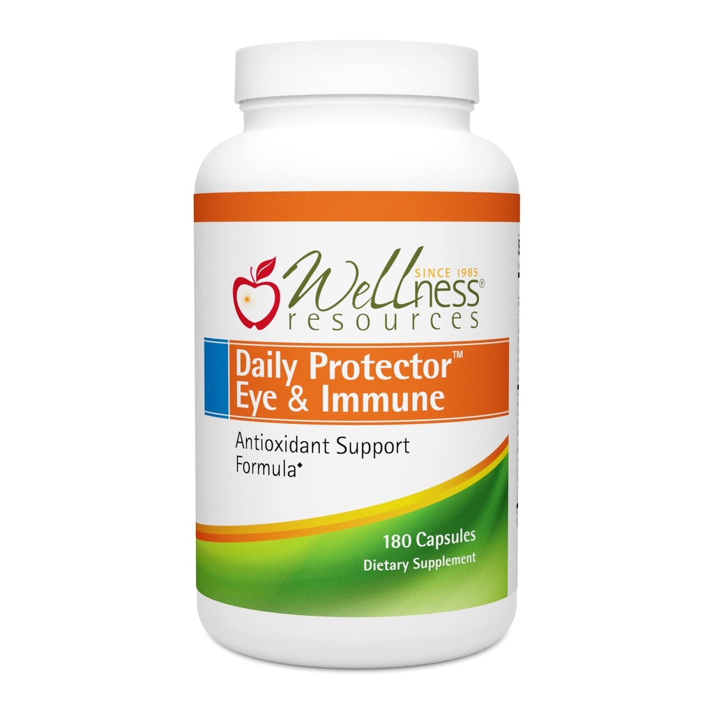Wellness Resources Daily Protector Eye & Immune - Luteina, Likopen, Zeaksantyna, Kryptoksantyna, Bilberry and More for Eye, Immune, and Skin Health (180 kapsułki)