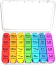 Odaro Cotygodniowy Pill Organizator 4 razy dziennie, Daily Pill Box 7 dzień, Duży Pill podróż przypadku z 28 Komory do trzymania medycyny, Witamina i suplement - Biała skrzynia