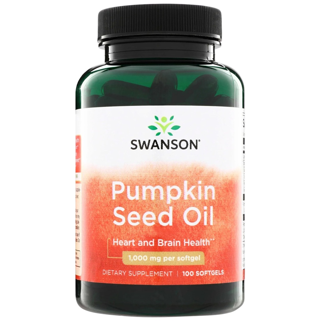Swanson Pumpkin Seed Oil - Wysoka biodostępność EFA - (100 kapsułki Softgel, 1000mg każdy)