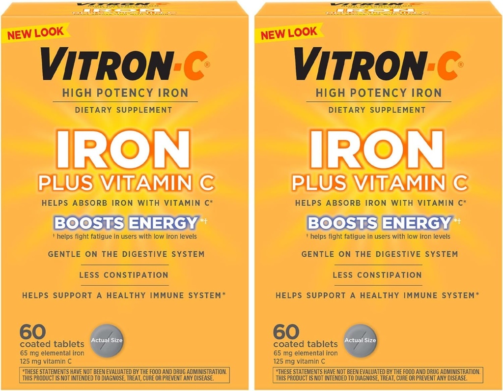 Vitron- c Wysoka moc Żelaza Suplement tabletki 60 Ct (Opakowanie po 2)