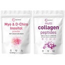 Micro Składniki Multi Collagen Protein Powder 2lbs & Myo & D- Chiro Inositol Powder Bundle 2 Pack 124; Kolagen Grass- Fed Peptides 124; Suplement Inositol dla kobiet