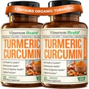 Kurkumina Kurkumina Suplement z Black Pepper Extract - Wysoka moc Organic Turmeric 1200mg & 95% Kurkuminoidy do Joint & Digestive Health - Joint Supplement - 60 Kurkuma kapsułki - 2 opakowania