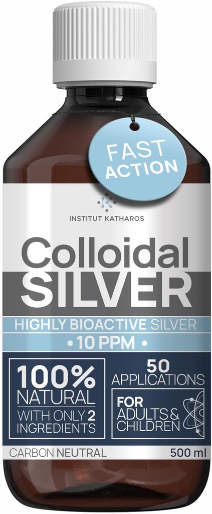 Colloidal Silver Liquid 8 fl oz 10 PPM - Bioactive Hydrosol Silver Water - Naturalne wsparcie immunologiczne Nano Sol Supplement Solution - Jakość minerałów jonowych - Organic Structured Silver