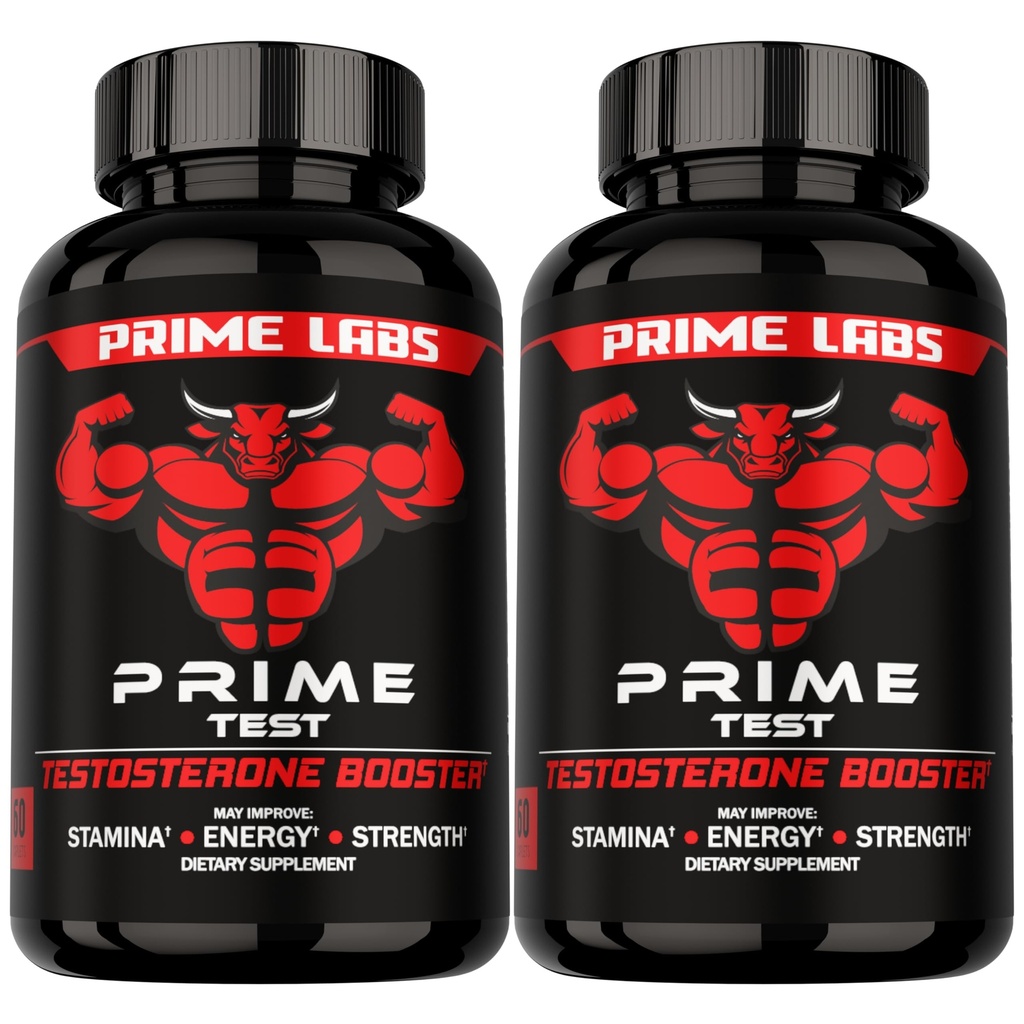 Prime Labs Testosteron Supplement for Men (2- Pack) - Stamina, Endurance, Energy, & Siła - Men 's Testosteron Booster & Workout Supplement - 120 Caplets