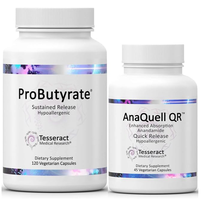 Tesseract Medical Research ProButyrate Gut Health Supplement, Butyric Acid Complex & AnaQuell QR, Stress Relief & Mood Supplement
