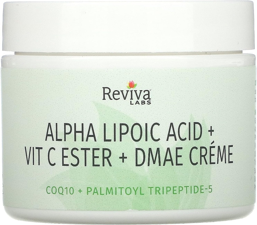 Reviva Labs Alpha Lipoic Acid, Witamina C Ester, & DMAE Cream, 2 unce