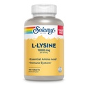 SOLARAY L- Lyzyna, Free- Form 1000 mg, Essential Amino Acid Immune Support Supplement z witaminą C 1000 mg i cynku 25 mg, Value Size, Lab zweryfikowane, 60- Day Guarantee, 60 Służenie, 180 Tabletki