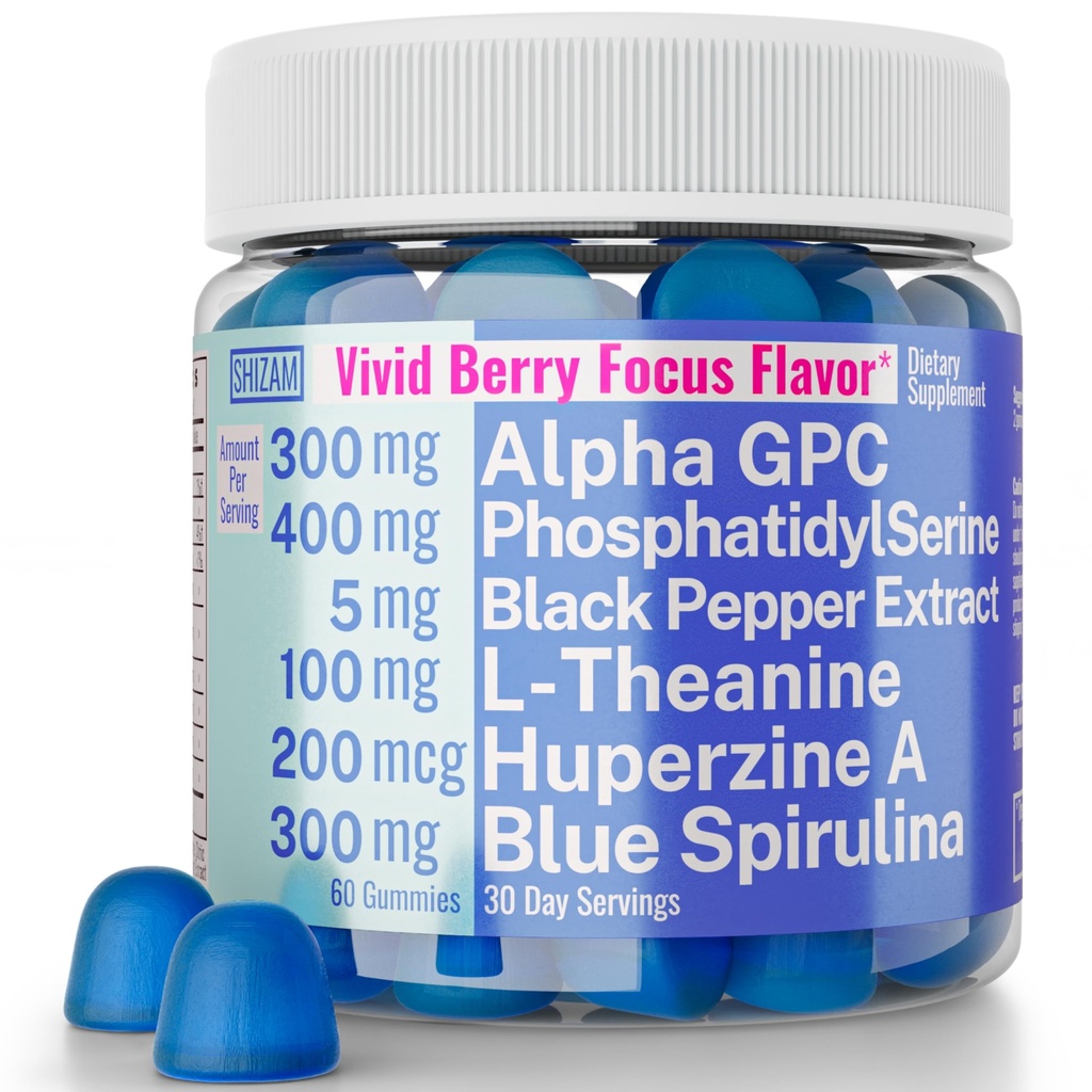 Alpha GPC Huperzine A PhosphhatidylSerine L- Theanine Blue Spirulina Biopeline Gumies, Alpha- GPC Huperzinea Phosphhatidyl Serine L Suplement Theanine, Proszek Kapsułki Tabletki Płynne Suplementy Alt