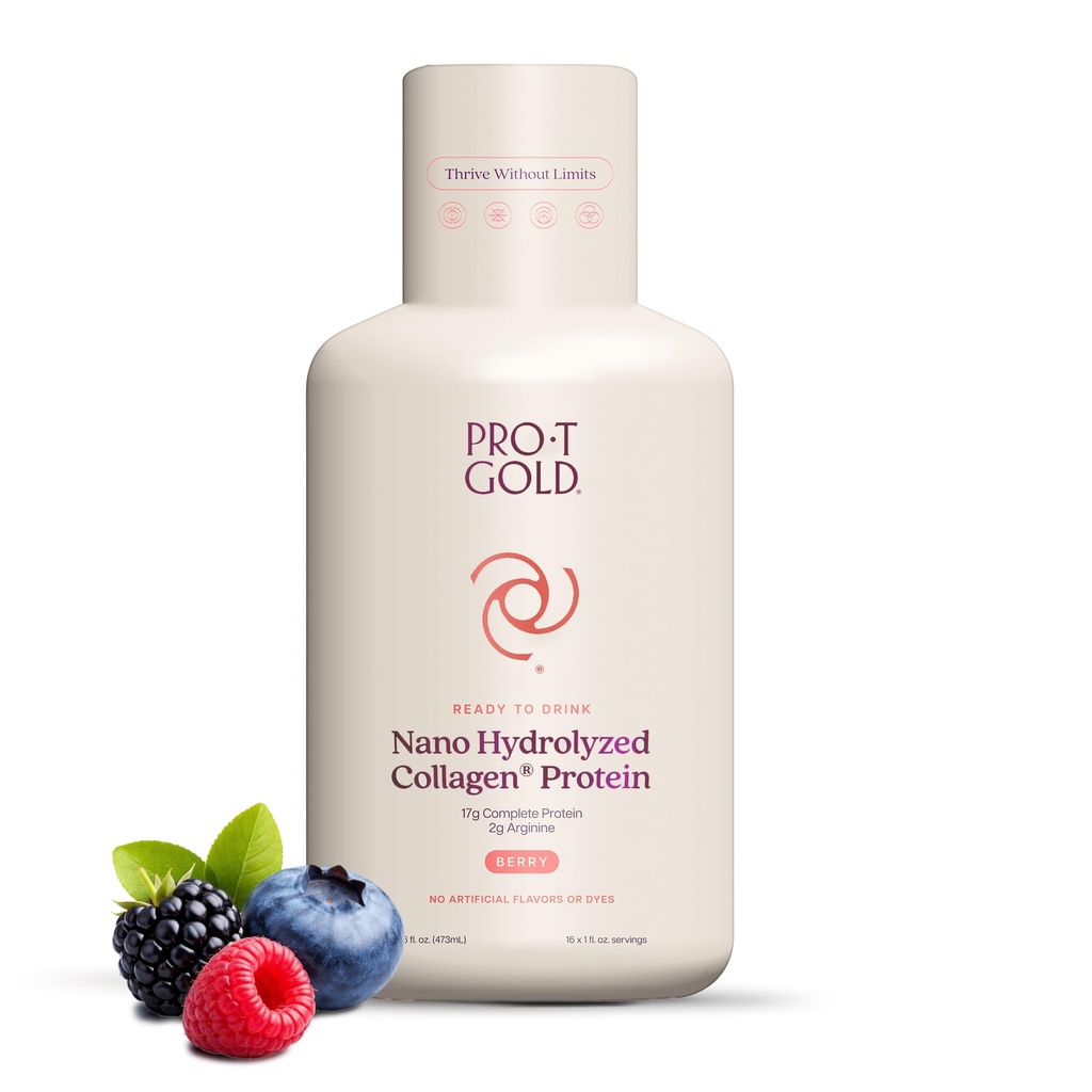 ProT GOLD Berry Sugar Free Liquid Protein Shot - 16oz Anti Aging. Udowodnił, że wzmocni immunitet. Formuła Zaufane przez 4000 + Urządzenia medyczne do całkowitego odżywiania białka i udanego 2X szybsze gojenie
