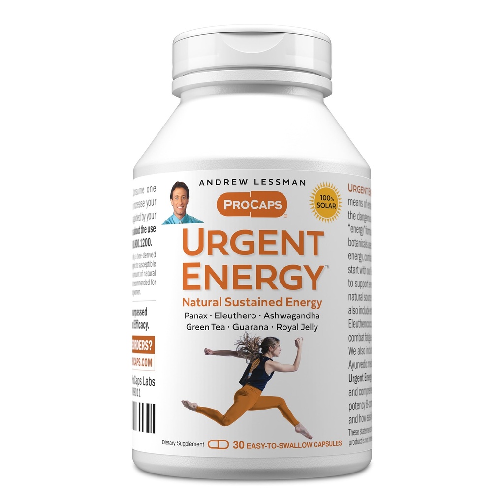 ANDREW LESSMAN Pilna energia 30 Kapsułki - Zapewnia bezpieczne, zdrowe środki poprawy poziomów energii i uczucia Well- Being, Zielona herbata, Guarana, Ginseng, Royal Jelly, Ashwagandha, B- Complex