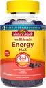 Nature Made Wellblends Gummies EnergyMAX, szybko działająca kofeina, CoQ10 & Witamina B12 1000mcg, Wsparcie energetyczne Gummy Witaminy, 40 Gummies