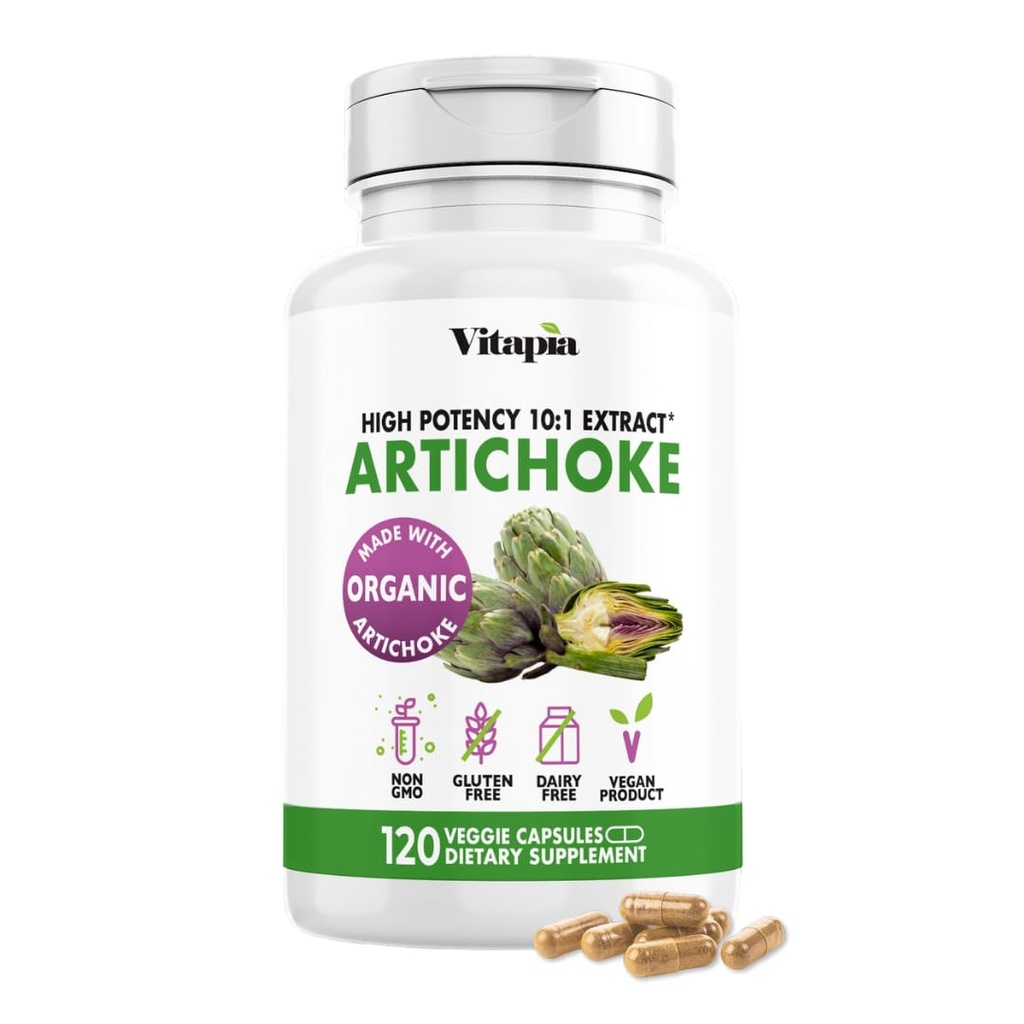 Vitapia Organic Artiduck Extract Supplement - Detox & Naprawa oczyszczona wątroba, Zdrowie wątroby, trawienie, Wsparcie przeciwutleniacze - 120 Kapsułki Vegan, Nie GMO, Gluten Free