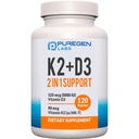 2 w 1 Formuła o dużej mocy 90mcg Witamina K2 (MK7) i 5000 IU Suplement witaminy D3 I Nie-GMO Formuła, Łatwa do połknięcia Witamina D & K Complex, 120 Kapsułki I 4- Miesiące dostaw