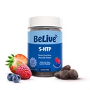 BeLive 5- HTP Gummies - 60 Ct I 5HTP Stress Relief Gummies for Better Sleep, hangsted Focus, Mood Booster & Stress Relief I Serotonin Booster dla dorosłych, Vegan 5 HTP Supplement - Mieszane jagody Flavor