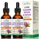 2 Pack Liver Health Liquid Drops - 2000mg Milk Thistle, Dandelion Root, Artichock, Silymarin Extract, & Herbs Turmeric - Vegan, Non-GMO - 4 Fl Oz (120ml)