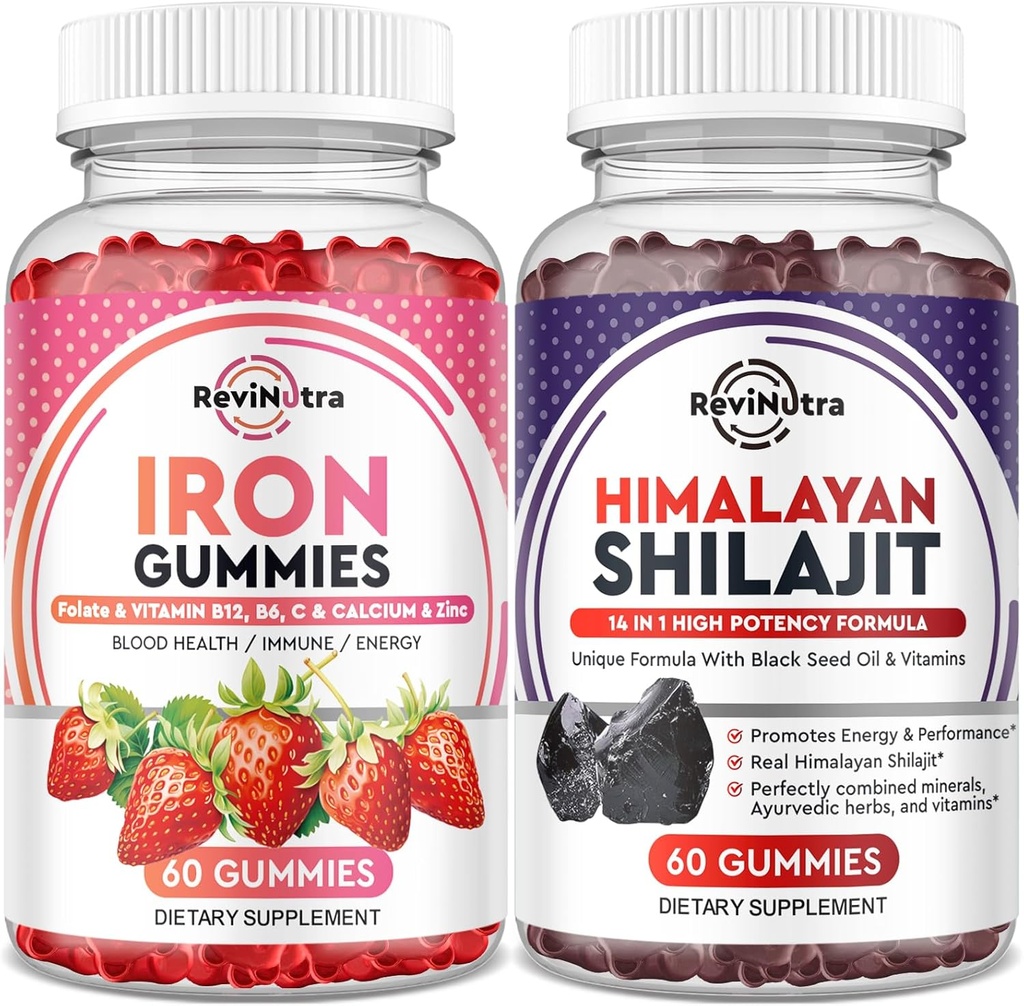 Żelazne gumki Suplement dla dorosłych i dzieci 124; Shilajit Himalayan Gummies