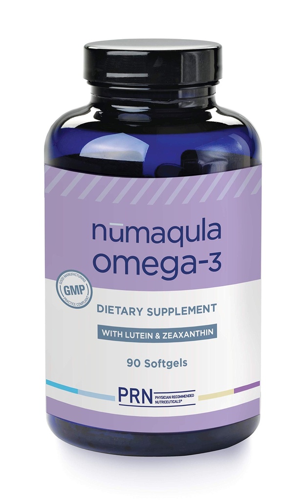 PRN nūmaqula Omega 3 Supplement - 90 Softgels, 30- Day Supply - Reesterfied Omega 3 Trigliceryde Form z 1400mg DHA, 400mg EPA, Lutein & Zeaksantyna do wsparcia plamki i siatkówki