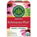 Tradycyjne Medicinals Organic Echinacea Plus z Herbal Herbal Spearmint, Promotes Immune Function, (Opakowanie 1) - 16 Tea Bags