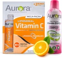 Aurora Nutrascience Mega Liposomalna Witamina C 32 Pack + Witamina D3 / K2 Butelka - Suplement do wsparcia immunologicznego i zdrowia kognitywnego - 32 Słupki Każdy