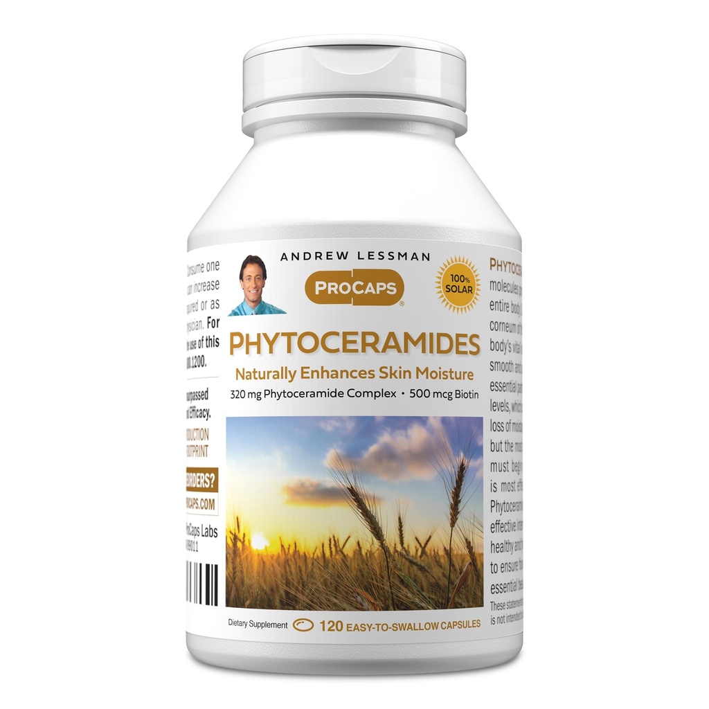 ANDREW LESSMAN Phytoceramides z Biotin 120 Softgels - Vital Vital Natural Nawilżacz wewnętrzny. Naturalnie Ulepsza miękką, gładką, promienną skórę. Żadnych dodatków. Małe łatwe do połykania Softgels