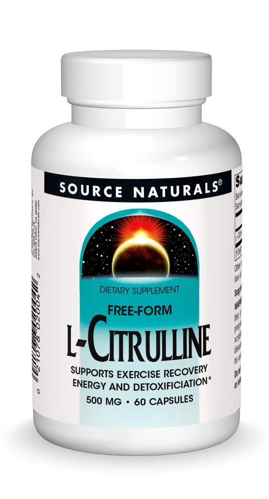 Źródło Naturals L- Citrulline - Wspomaga odzyskiwanie energii i detoksykację *, 500 mg - 60 kapsułek