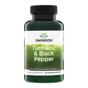Swanson Premi- Turmeric & Black Pepper - przeciwutleniacz, trawienie i wspólne wsparcie - 90 Czapek Veg (3 opakowania)