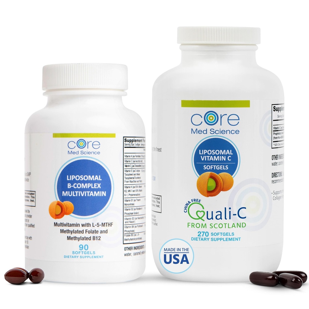 Bazowa medycyna Liposomalna Witamina B- Complex & Witamina C 1000mg Miękkie żele Pasek dla Heart Health & System immunologiczny