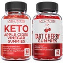 60 Keto Jabłko Cider Gummies Ocet Advanced Weight Loss + 60 Tart Cherry Gummies z Selery Seed Extract