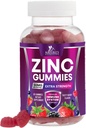 Gummy cynkowe 50mg - Skóra kości i wsparcie immunologiczne Zdrowie Gummy & Premium Przeciwutleniacze do żucia dla dorosłych - Wysoka absorpcja wegan, Gluten Free Cynk Suplementy witaminy - Smaczne Berry Flavor - 60 Gummies
