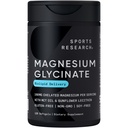 Sports Research ® Magnezu Glycinate - Zastosowania Resteful Sleep & Enzymatic Processes - 160 mg Chelated Magnez - Płynny Softgel - 120 Count
