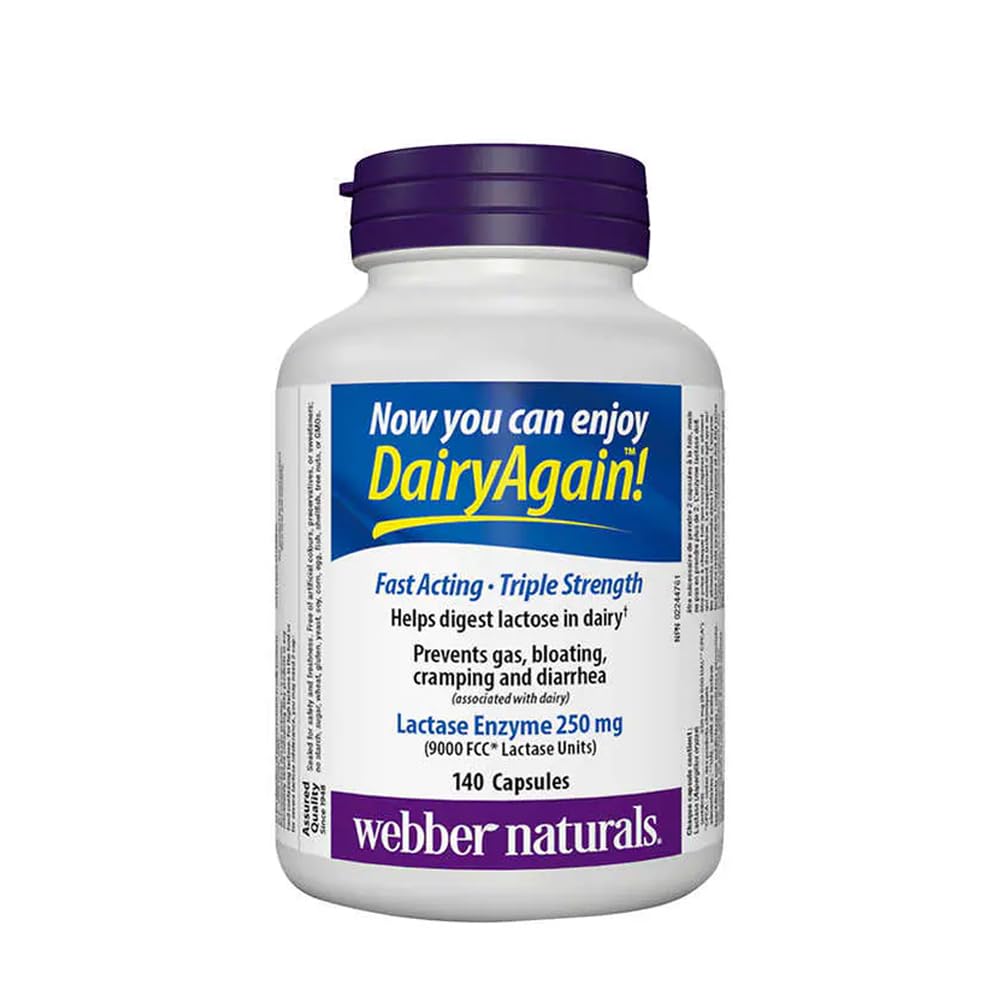 Webber Naturals Lactase Enzyme Extra Siła 140 Kapsułki