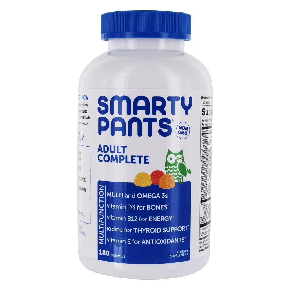 SmartPants Adult Complete Daily Gummy Vitamin: Gluten Free, Multivitamin & Omega 3 DHA / EPA Fish Oil, Metal B12, Witamina D3, Non-GMO, 180 liczenie (30 Day Supply)