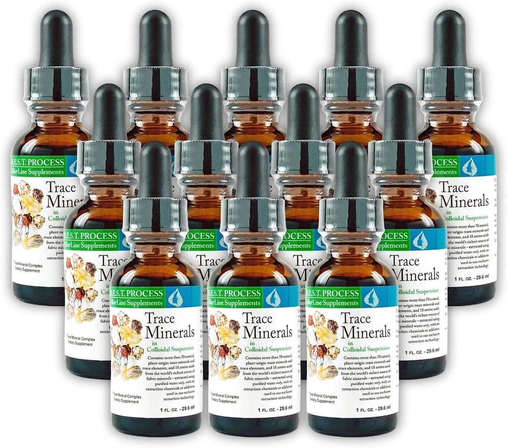 Morter Trace Minerals in Colloidal Suspension (12 Pack) Morter HealthSystem Best Process Alkaline - Nutricent Dense Trace Elements, Fulvic Minerals & Amino Acids