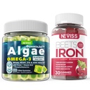 Wegan Omega 3 Gumiaki 1000mg + suplement żelaza 12,5 mg