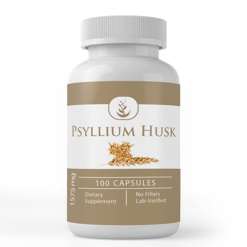 Pure Original Ingredients Psyllium Husk kapsułki (100 Kapsułki) Fiber w proszku Suplement, Brak dodatków lub wypełniaczy, Laboratorium zweryfikowane