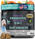 Googipet Probiotyki dla psów Digestive Health - Prebiotyki i Probiotyki Chews for Dogs Gut Health + Digestive Enzymes - Psy Probiotyki dla Yeast Swędzacza Skóra Itchy Uszy w / Papaya, Dynia, & Fiber