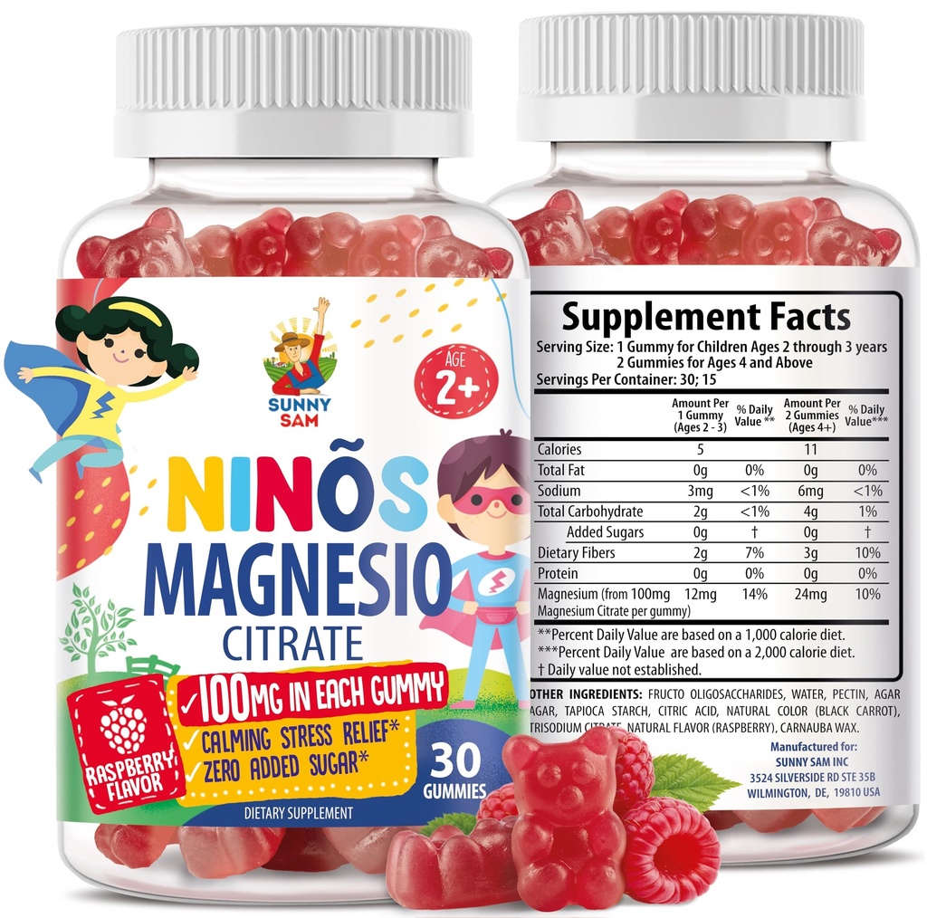 Gumiaki magnezowe dla dzieci i dorosłych - 100mg - Recime Magnezu Chews - Magnezu Citrate Chewable Supplement for Mood & Muscle Support - 30 Gumias