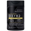 Badania sportowe Witamina D3 K2 z 5000iu Plant- Based D3 & 100mcg Witaminy K2 jako MK- 7, Non-GMO Zweryfikowane i Wegan Certified - 160 Płynne Softgels