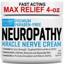 Neuropathy Nerve Relief Cream - Premium Nerve Cream 3X Action for targeted Relief and Soothing Nerve Comfort - Maksymalna wytrzymałość z 4% Menthol Arnica MSM for Feet Hands Legs Toes & Back - Duży 4 Oz