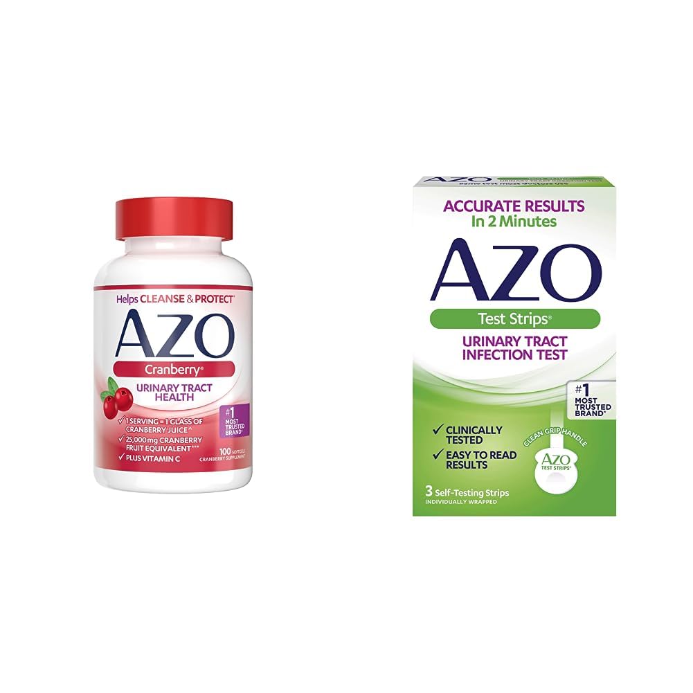 AZO Żurawinowy Trakt Suplement do pielęgnacji dróg moczowych i moczowe Tract Infection (UTI) Test Strips, Dokładne wyniki w 2 Minut, Klinicznie Tested, Łatwy do odczytania wyniki, 3 Count