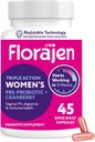Florajen Women's Probiotic, Prebiotic, & Cranberry Supplement for Vaginal Health, Immune Support, & Digestive Wellness - 30-Count