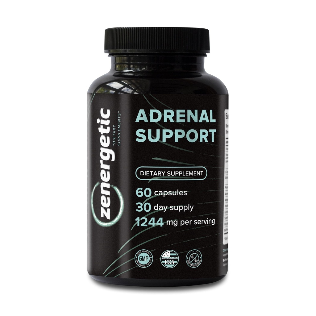 Adrenalina Suplementy Adrenalina Cortisol Manager, Calm Support, Mood & Energy Support, z Ashwagandha, L- Tyrosine, Rhodiola Rosea & Holy Basil Briti60 Pigułki Nie GMO