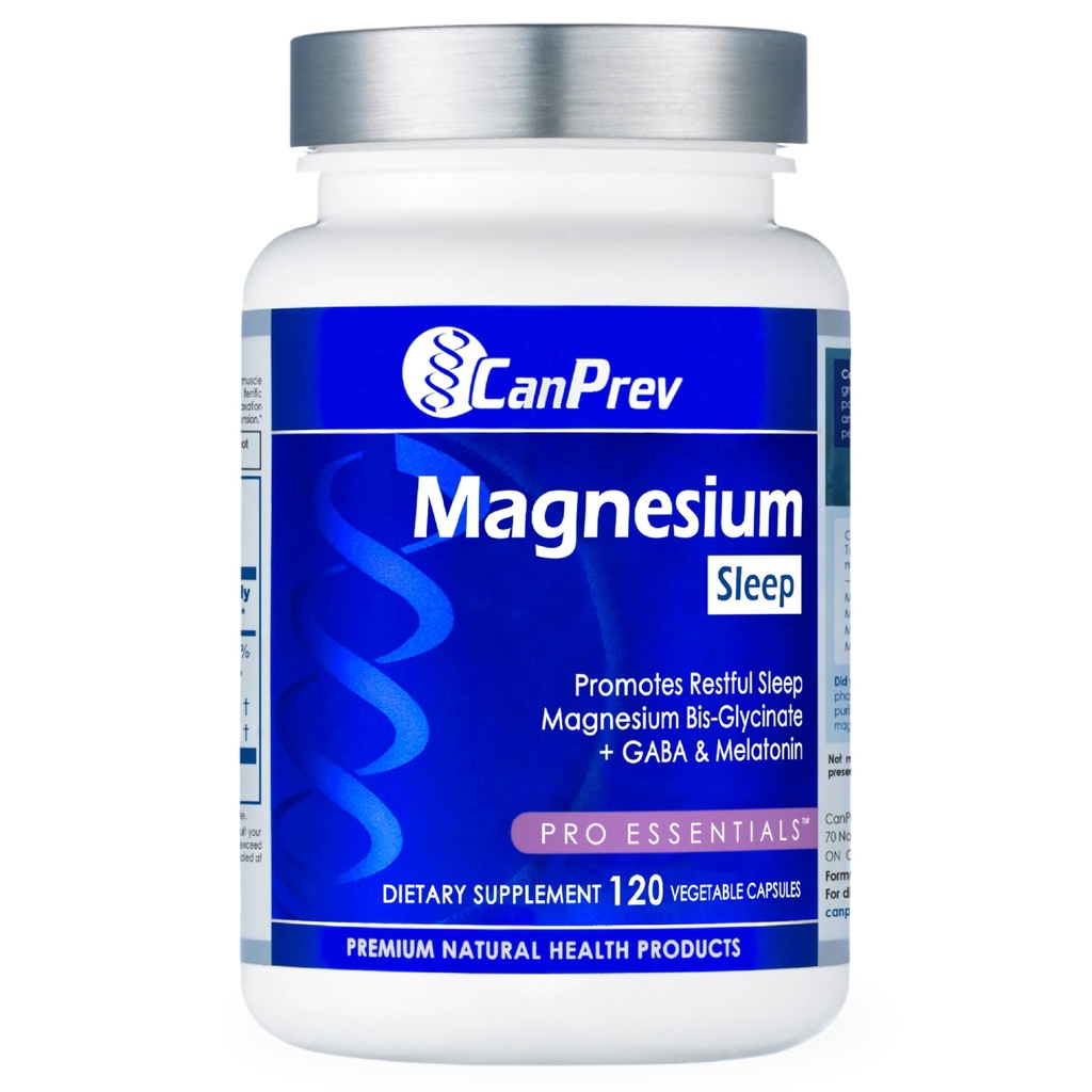 CanPoprzedni Bisglicinate magnezu + GABA & Melatonina, 120 Czapki Veg, 120- Day Supply, Support Restful Night, Funkcje mięśni, Promowanie Relaxation & Balanced Sleep- Wake Cycle, Vegan, No GMO & Gluten