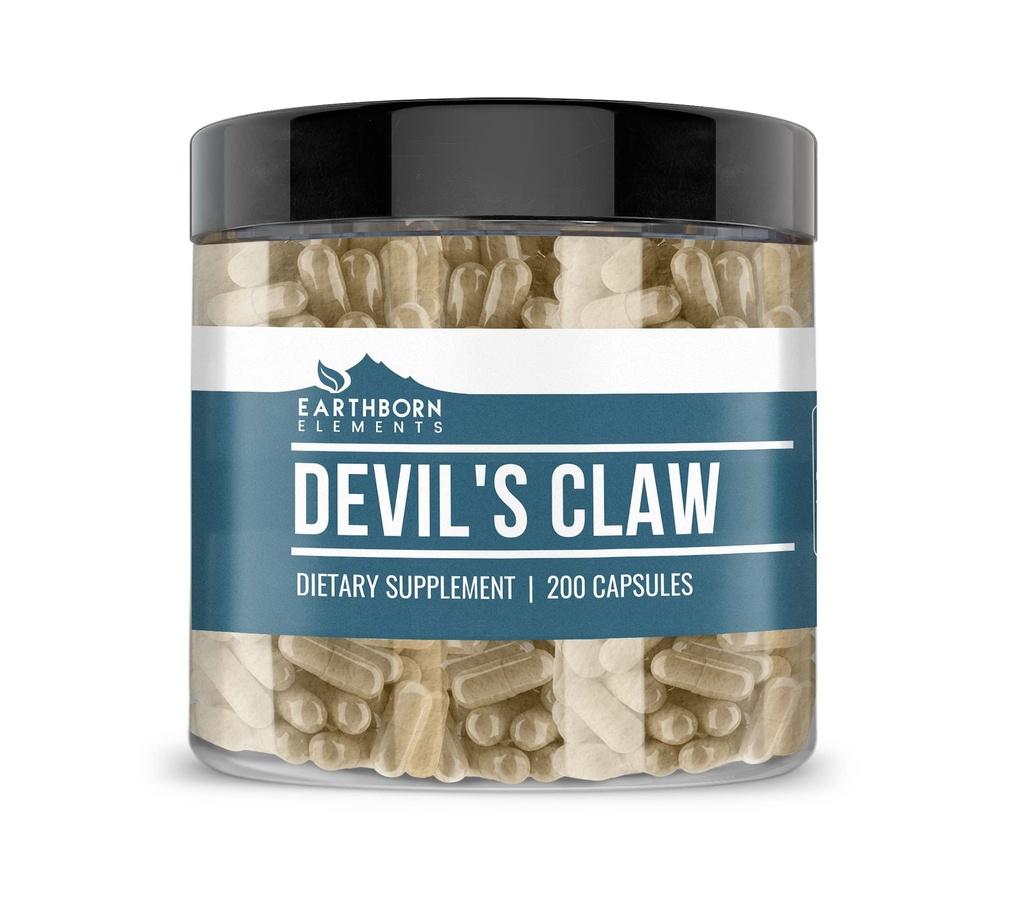 Earthborn Elements Devil 's Claw Extract 200 Kapsułki, Czysty i Nierozcieńczony, Brak dodatków