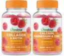 Żywy Kolagen & Biotin + Wapń, Magnez, Cynk i Witamina D, Gummies Bundle - Great Desting, Suplement witaminy, Gluten Free, GMO Free, Gummy do żucia