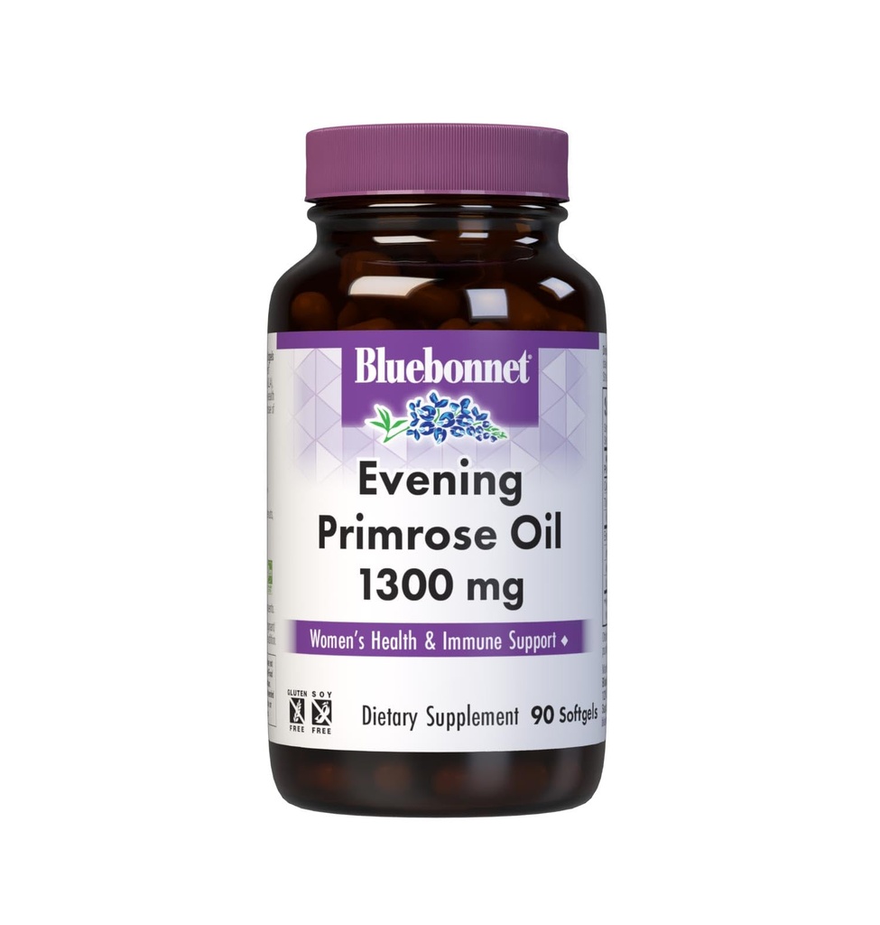 BlueBonnet Wieczór Primrose Oil for Women 1300mg Softgels - Cold Pressed - Women 's Health Supplement - Gamma- Linolenne Acid (GLA) - Non-GMO, Gluten- Free, Soy- Free, Dairy-Free - 90 Softgels