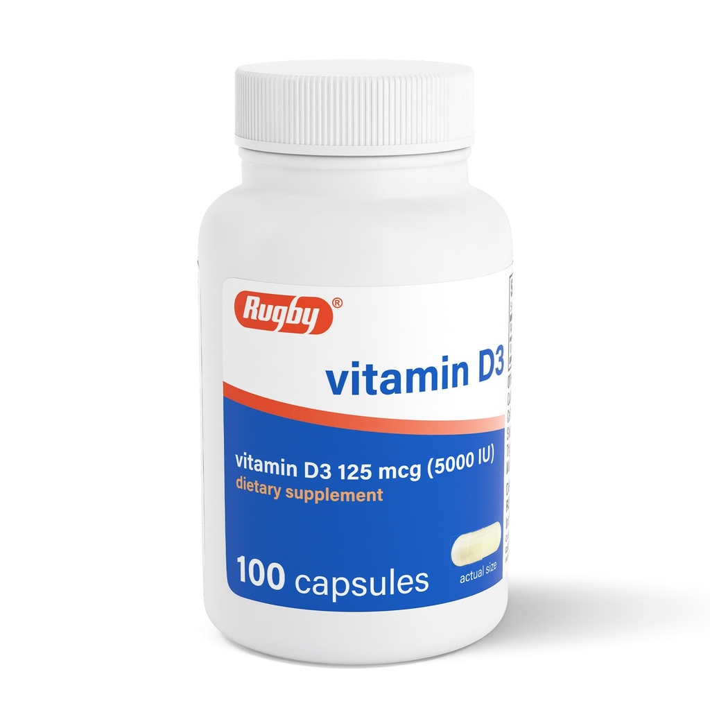 (125 µg) - suplement diety witaminy D dla kości, zębów i zdrowia immunologicznego, 100 kapsułek