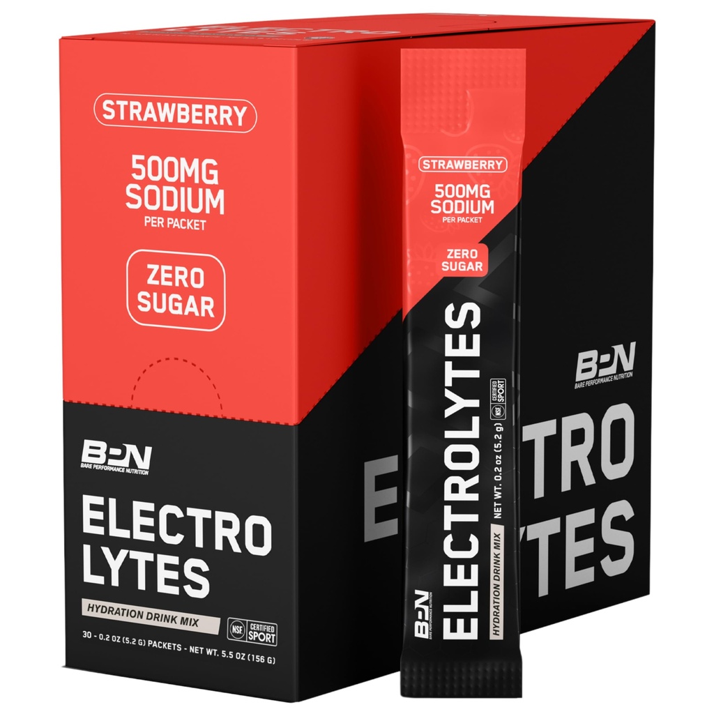 BPN Electrolytes Go Packs Hydration Drink Mix 124; Sugar Free Electrolyte Powder Building 124; 500mg Sodu na Podawanie 124; Naturalnie Sweetened 124; Truskawka 30 Słupki
