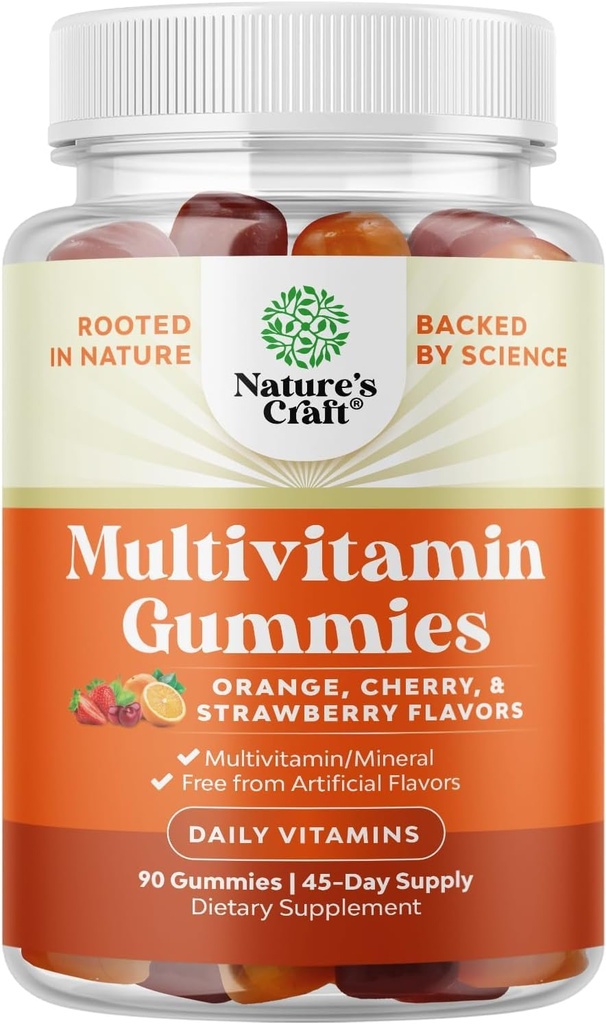 Gumie wieloskładnikowe dla dorosłych - Gummy wieloskładnikowe Halal z B12 Biotin - Żelatyna - Gummy wieloskładnikowe dla mężczyzn i kobiet - Gummie witaminowe z cynkiem i witaminą D - Nie-GMO Gluten- Free - 90 Count